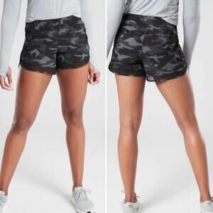 Athleta Camo Printed Mesh Racer Run Lined Short 4” M